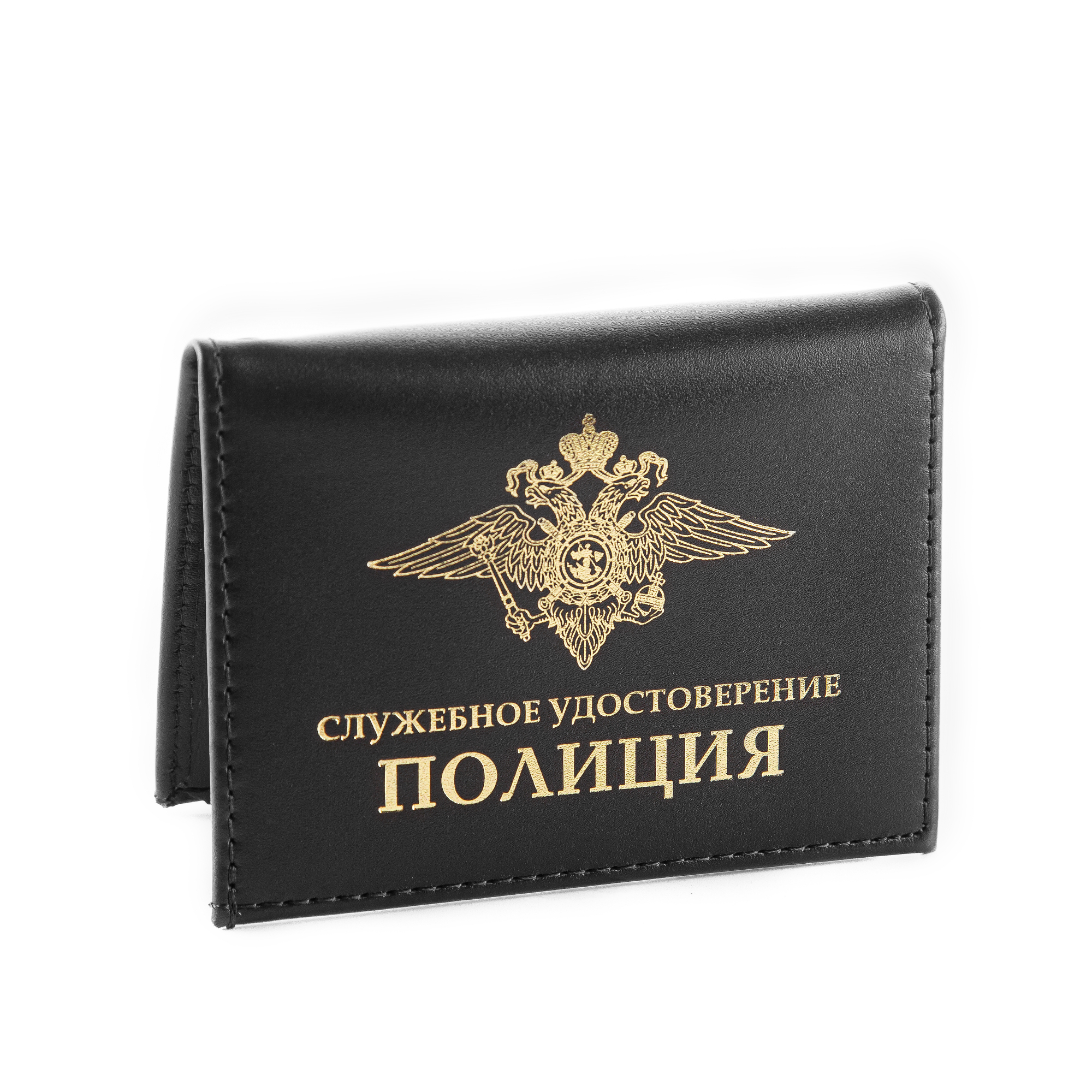 

Обложка для удостоверения «Полиция России» с жетоном чёрная, Черный, 1931