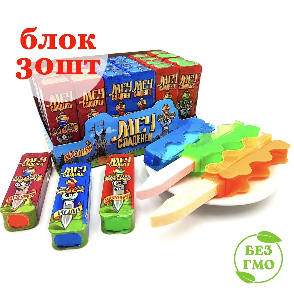 

Конфета Канди Клаб сахарная Меч Сладенец, 7 г х 30 шт, Меч Сладенец