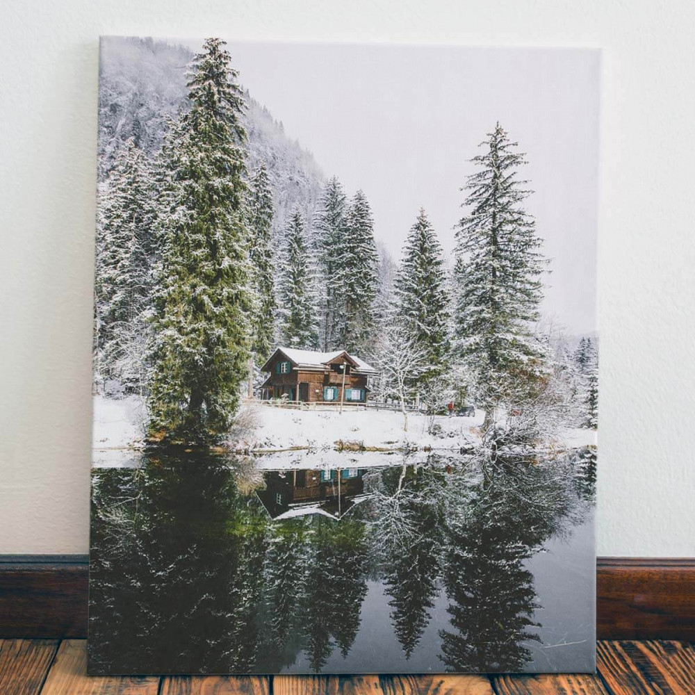 

Картина Red Panda Дом В Заснеженном Лесу40x60