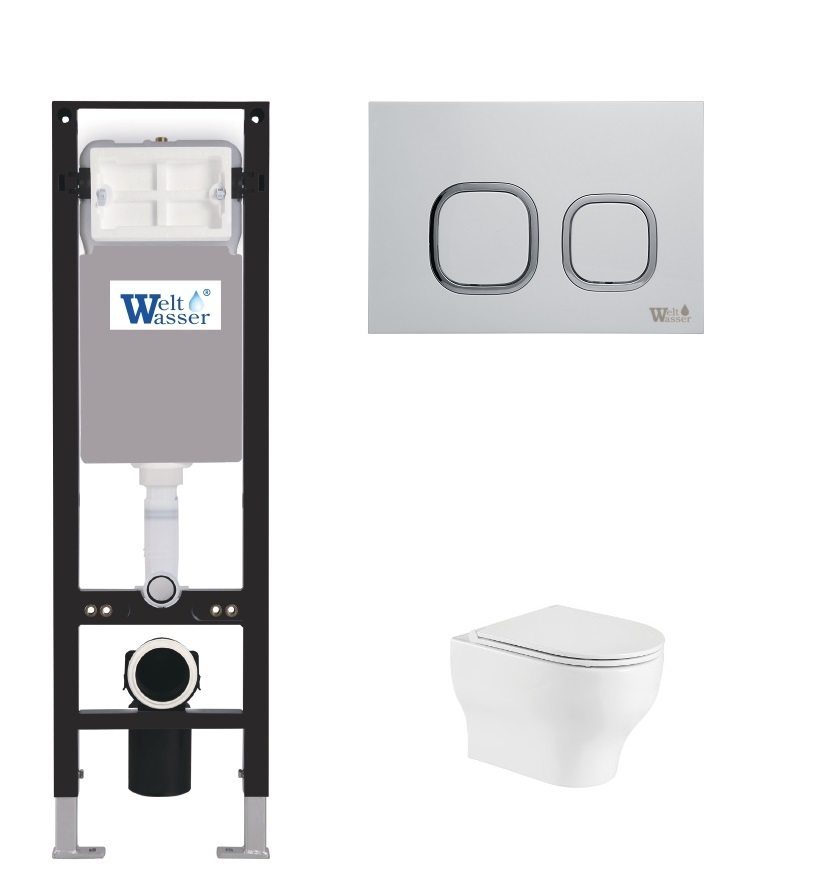 

Унитаз с инсталляцией WeltWasser AMBERG 350 + ERLENBACH 004 GL-WT + AMBERG RD-MT CR