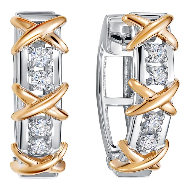 Серьги из белого золота с бриллиантом Brilliant Style Jewelry 3972-21001