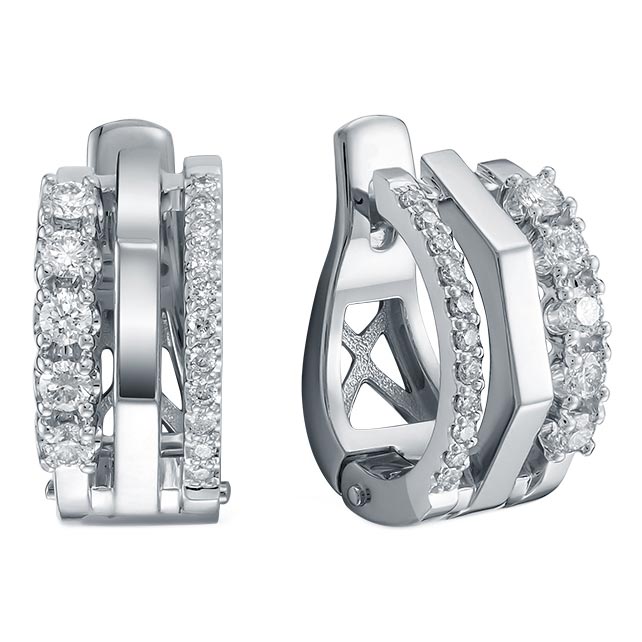 Серьги из белого золота с бриллиантом Brilliant Style Jewelry 3989-21001