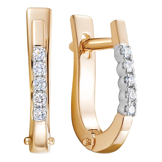 Серьги из красного золота с бриллиантом Brilliant Style Jewelry 4029-210
