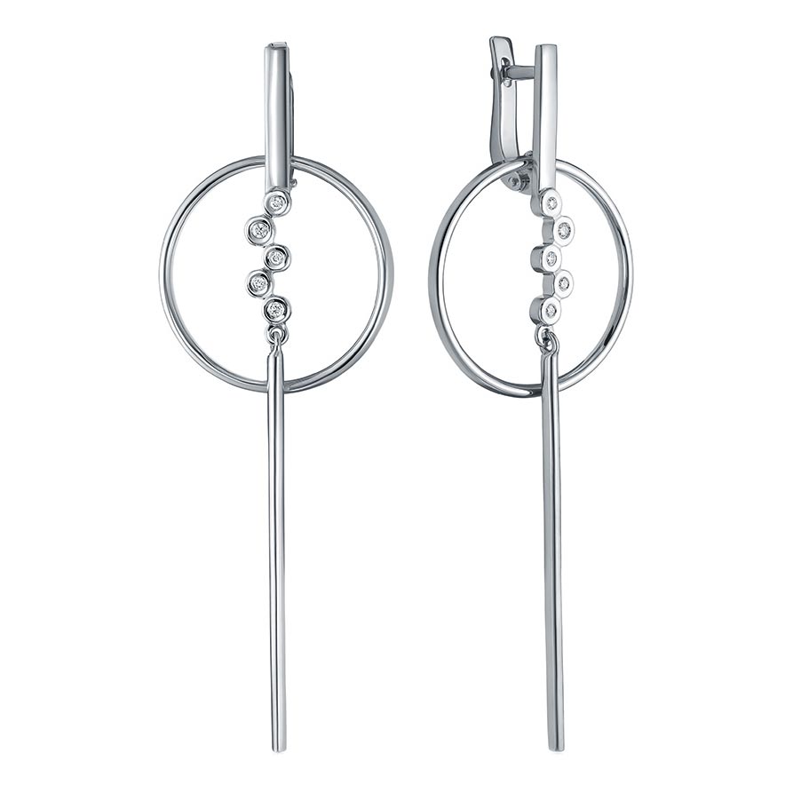 Серьги из белого золота с бриллиантом Brilliant Style Jewelry 4059-21001