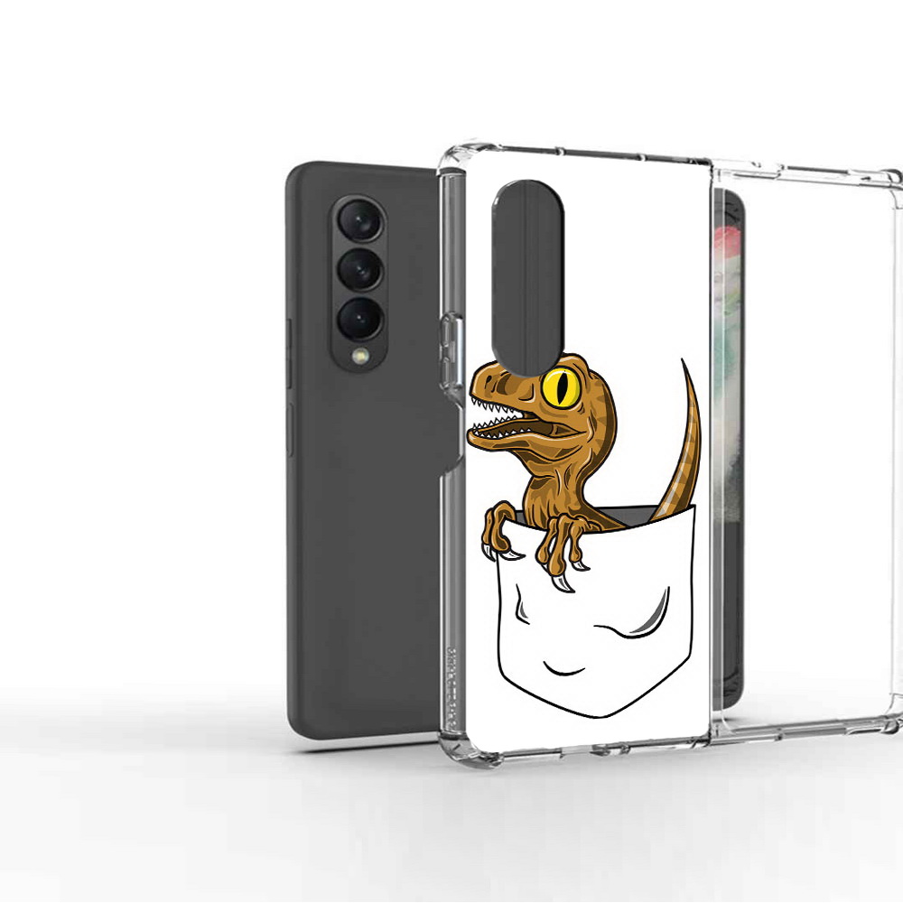 

Чехол MyPads Tocco для Samsung Galaxy Z Fold2 динозавр в кармане, Прозрачный, Tocco