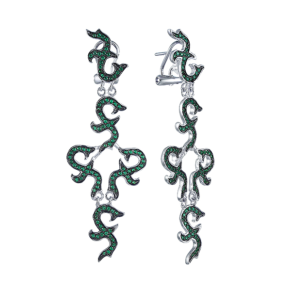 

Серьги подвески из серебра с фианитом Element47 E25825-H_001_WG, E25825-H_001_WG