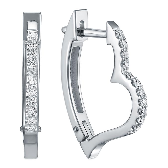 Серьги из белого золота с бриллиантом Brilliant Style Jewelry 4088-21001