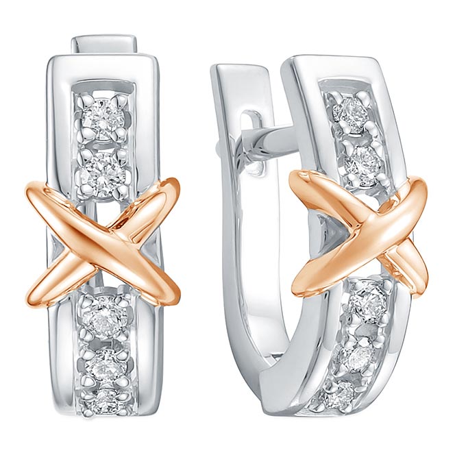 Серьги из белого золота с бриллиантом Brilliant Style Jewelry 4089-21001-1