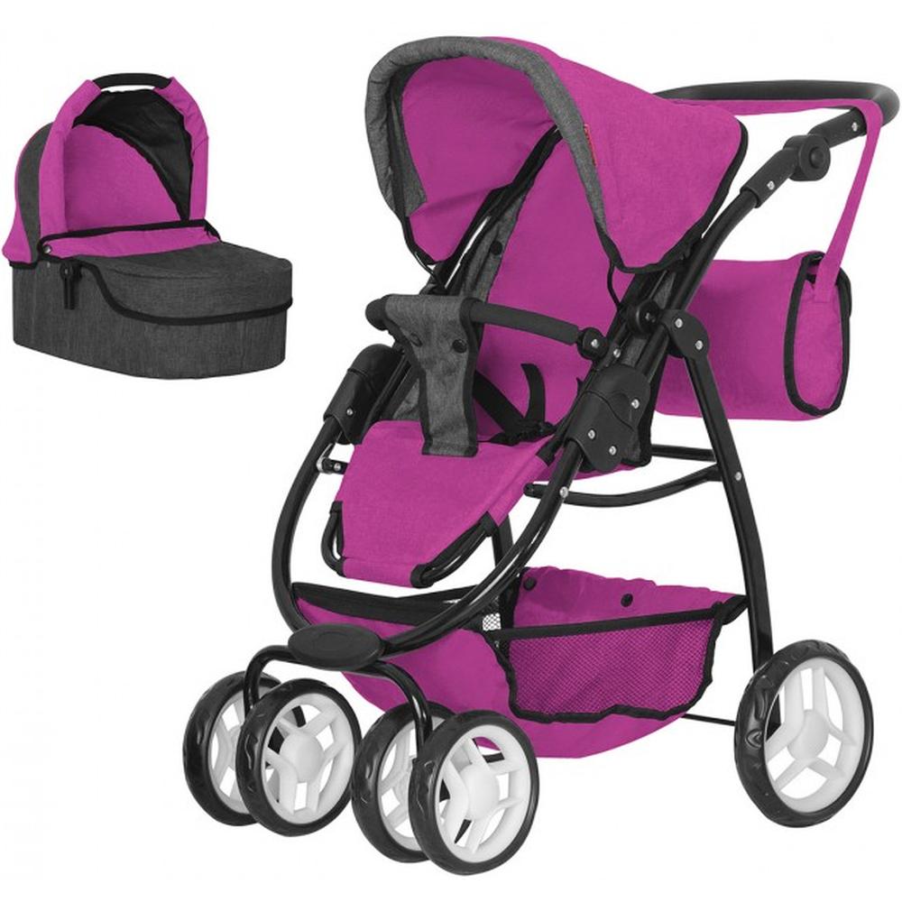 фото Коляска для кукол carrello avanti 2 в 1 rose red