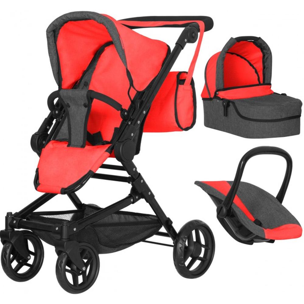 фото Коляска для кукол carrello magia 3 в 1 red