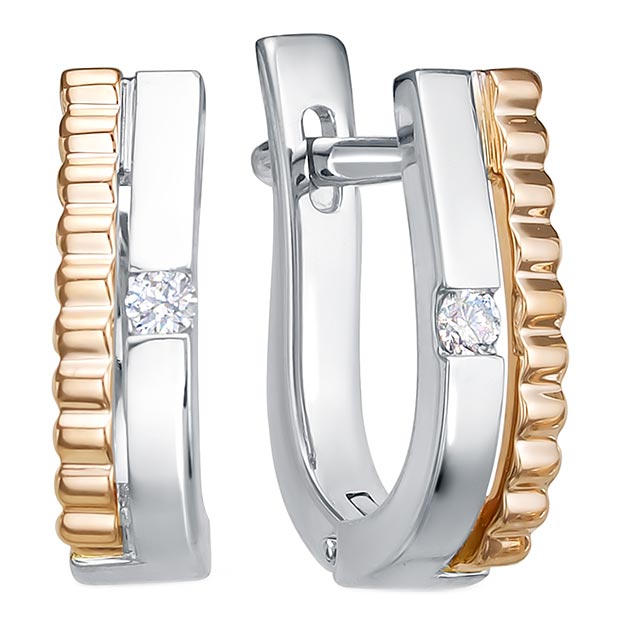 Серьги из красного золота с бриллиантом Brilliant Style Jewelry 4112-21001-1