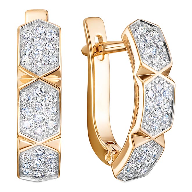 Серьги из красного золота с бриллиантом Brilliant Style Jewelry 4126-210