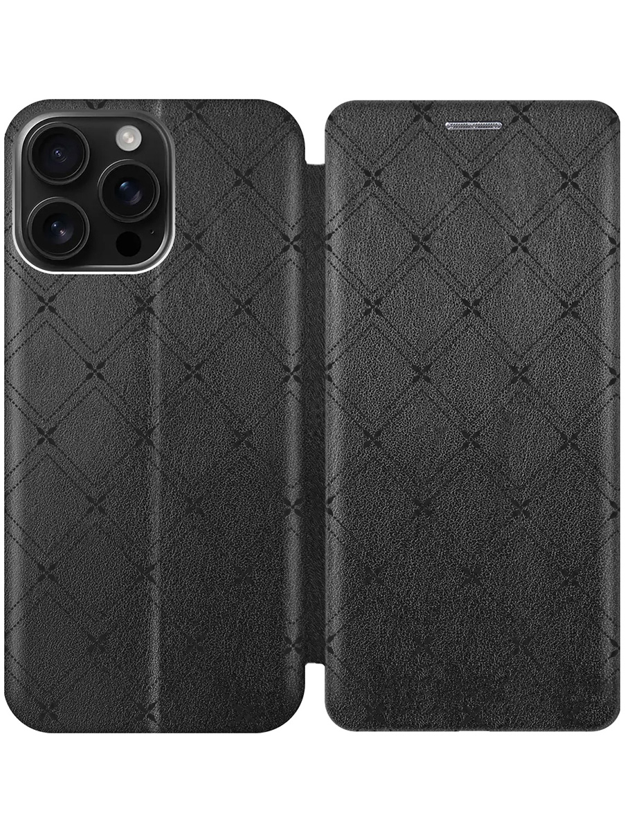 

Чехол-книжка на Apple iPhone 16 Pro Max с принтом "Стильные линии" черный, 785198332