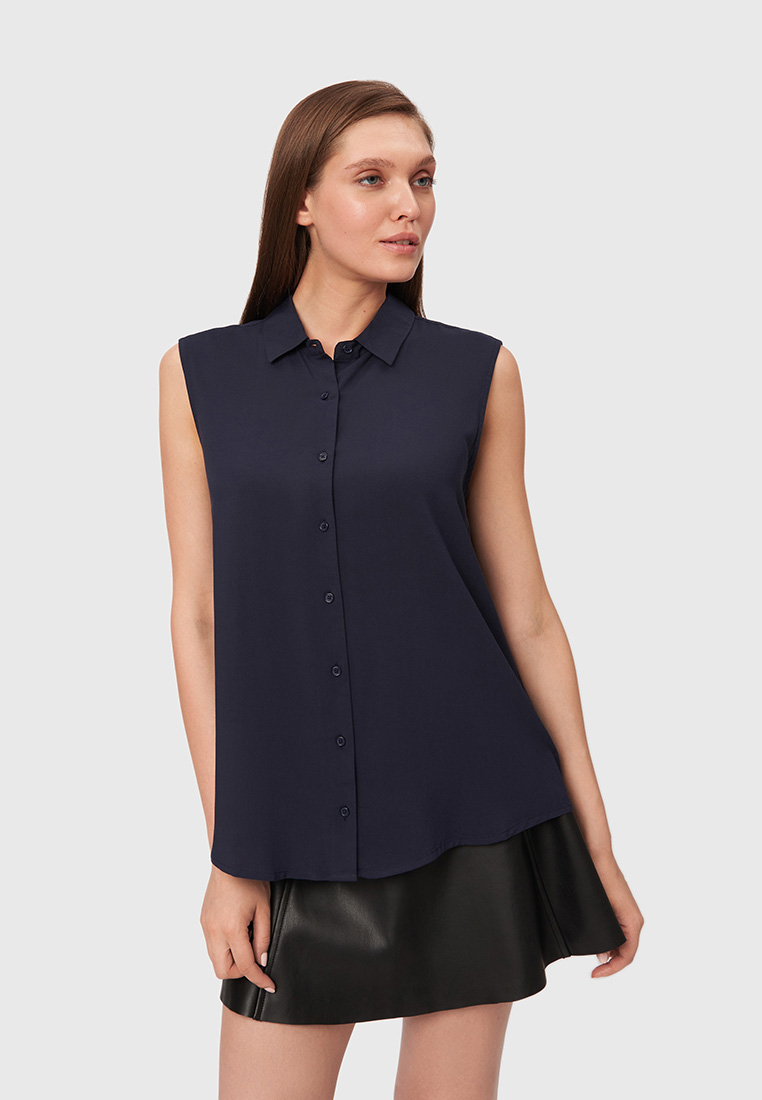 

Блуза женская Modis M212W00051A757 синяя 48 RU, M212W00051