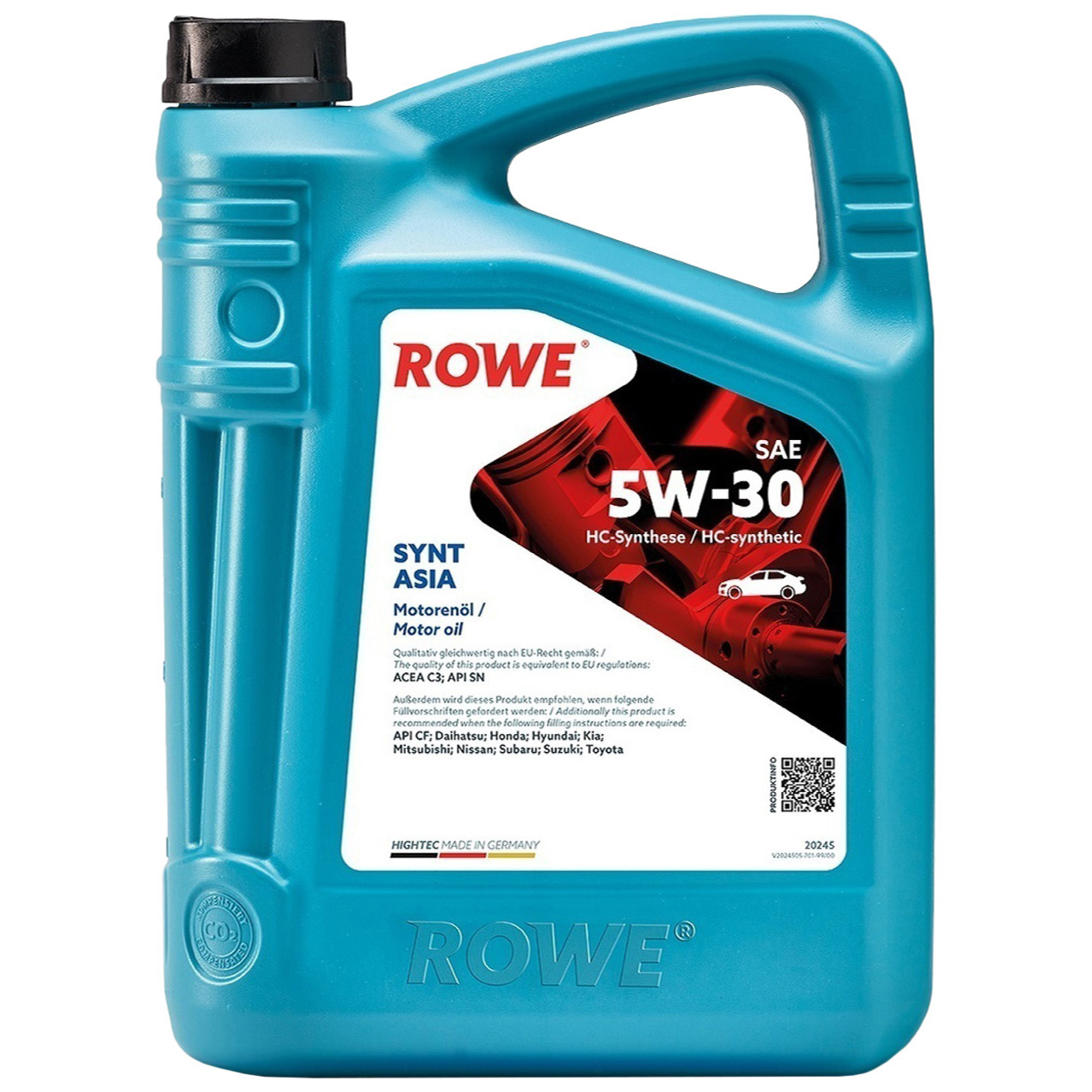 фото Моторное масло rowe hightec synt asia 5w30 4 л