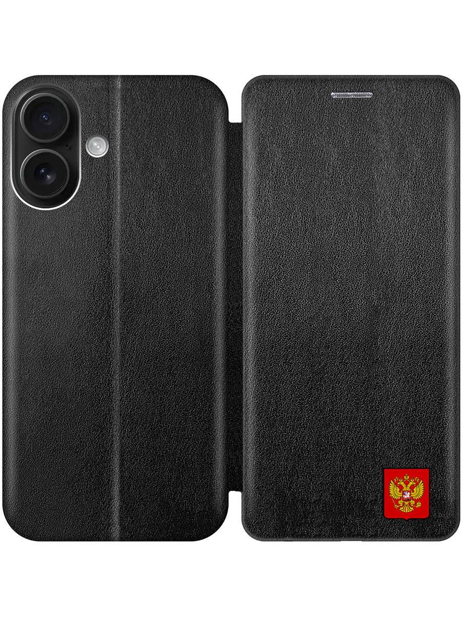 

Чехол-книжка на Apple iPhone 16 с принтом "Герб России" черный, 785196581