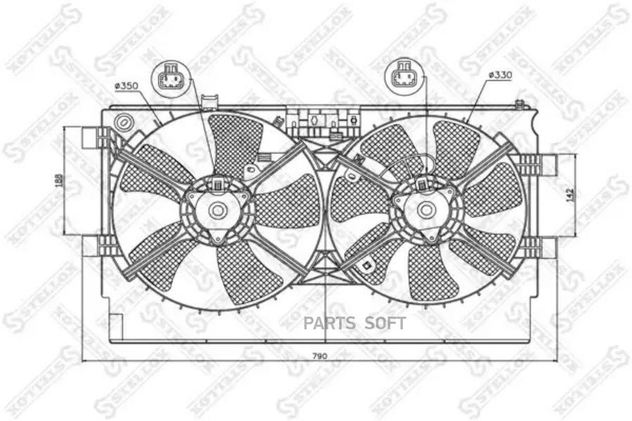 

29-99380-Sx_вентилятор Охлаждения! Mitsubishi Outlander All 03-06 Stellox арт. 2999380SX