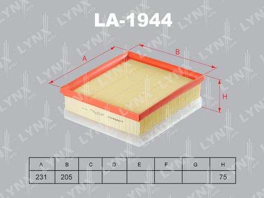 

Фильтр воздушный Lynx LA1944 для BMW 1 серия F20,F21, 3 серия F30, F80,F31,F34