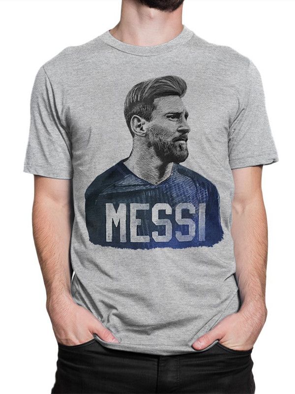 

Футболка мужская DreamShirts Studio Футболист Лионель Месси FOT-20923-2 серая S, Серый, Футболист Лионель Месси FOT-20923-2