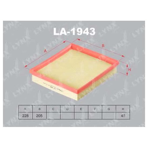 фото Фильтр воздушный lynx la1943 для bmw 1 серия f20,f21, 3 серия f30, f80,f31,f34 lynxauto
