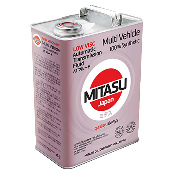Трансмиссионное масло п/синт Mitasu Multi Vehicle Atf Synthetic 4Л Mj3234