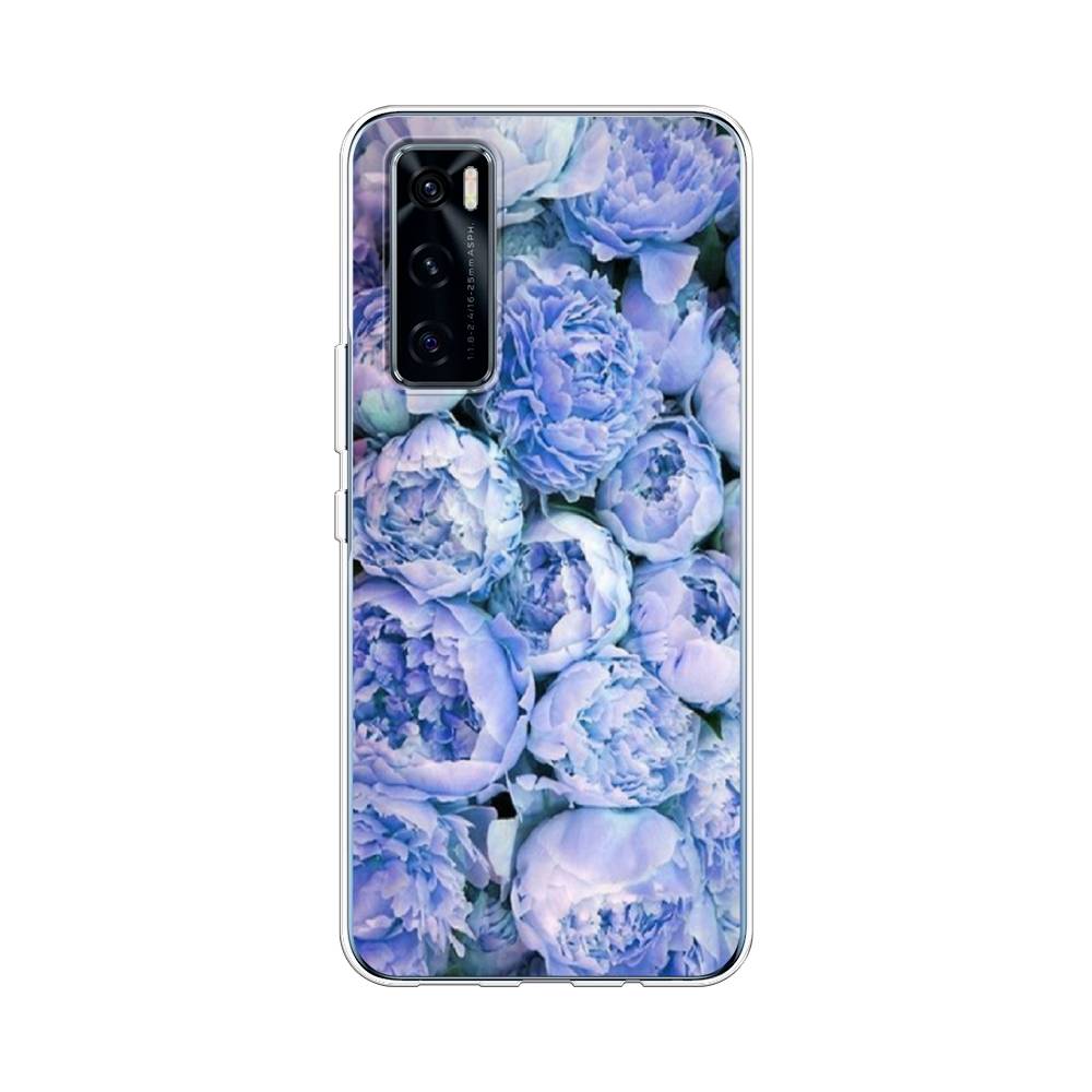 

Чехол Awog на Vivo V20 SE "Пионы голубые", Разноцветный, 263550-8