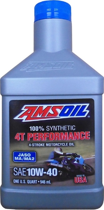 фото Моторное масло amsoil 100% synthetic 4t performance motorcycle oil 10w-40 0,946л