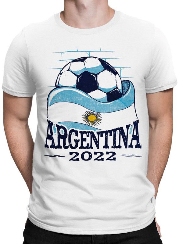 

Футболка мужская DreamShirts Studio Сборная Аргентины по футболу 2022 - 2 белая L, Белый, Сборная Аргентины по футболу 2022 - 2