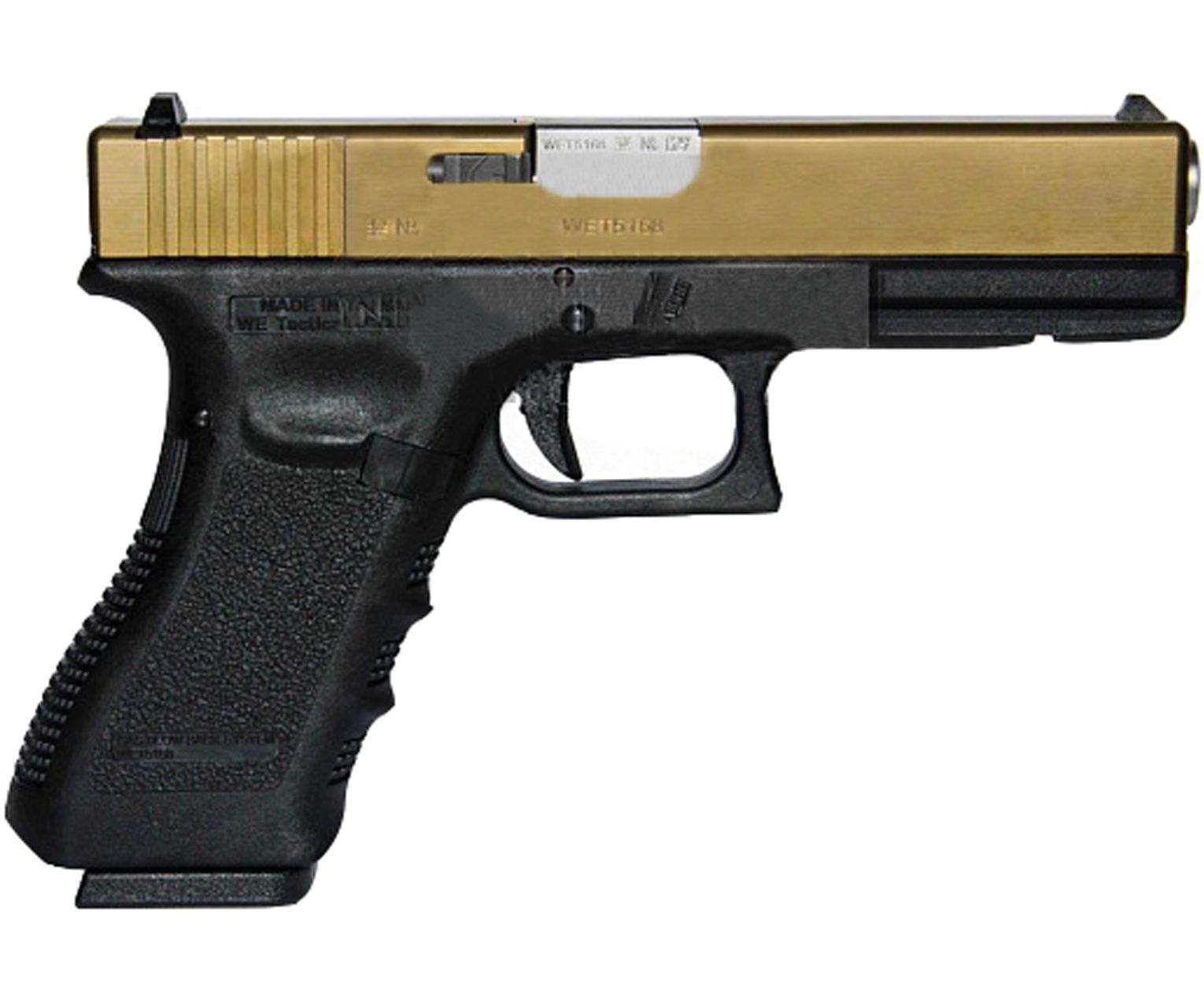 

Страйкбольный пистолет WE WE-G001A-TG Gen 3 6 мм, Glock 17, Золотистый;серый;черный, WE-G001A-TG Gen 3