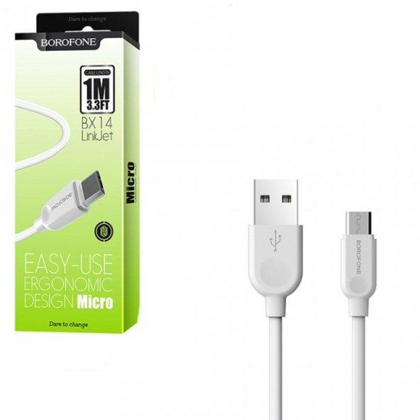 

Кабель micro usb - usb Borofone BX14 2 м белый, BX14