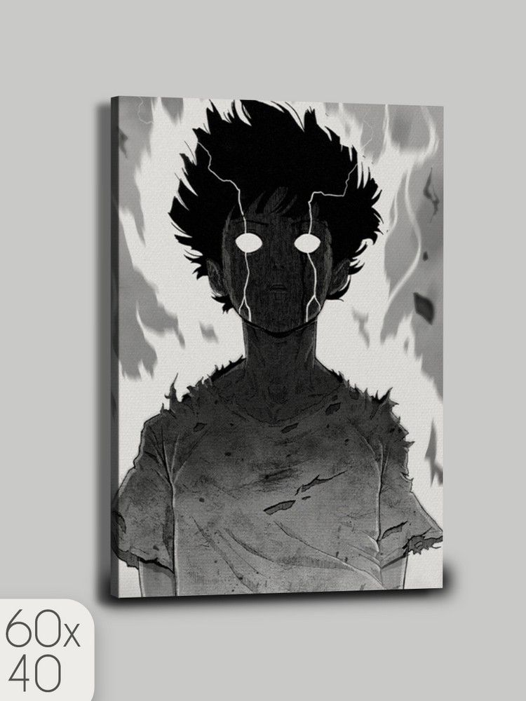 Картина интерьерная на холсте Аниме Моб Психо Mob Psycho 100 - 400 В 60x40