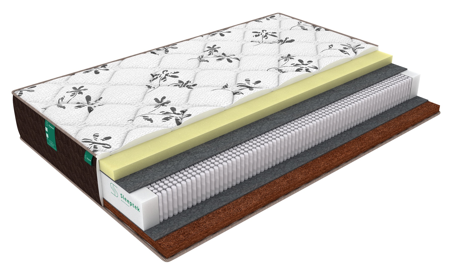 

Матрас пружинный SLEEPTEK Lux Memo Cocos 185х190, высота 22 см., Двусторонний с разной жес