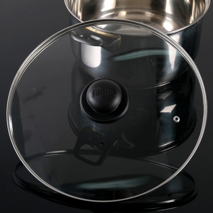 фото Крышка для сковороды и кастрюли стеклянная, d=30 см, с пластиковой ручкой jarko