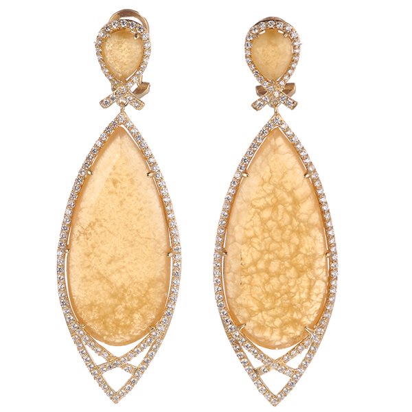 

Серьги подвески из серебра с кальцитом/фианитом Element47 EE017067-X_SR_KL_YG, EE017067-X_SR_KL_YG