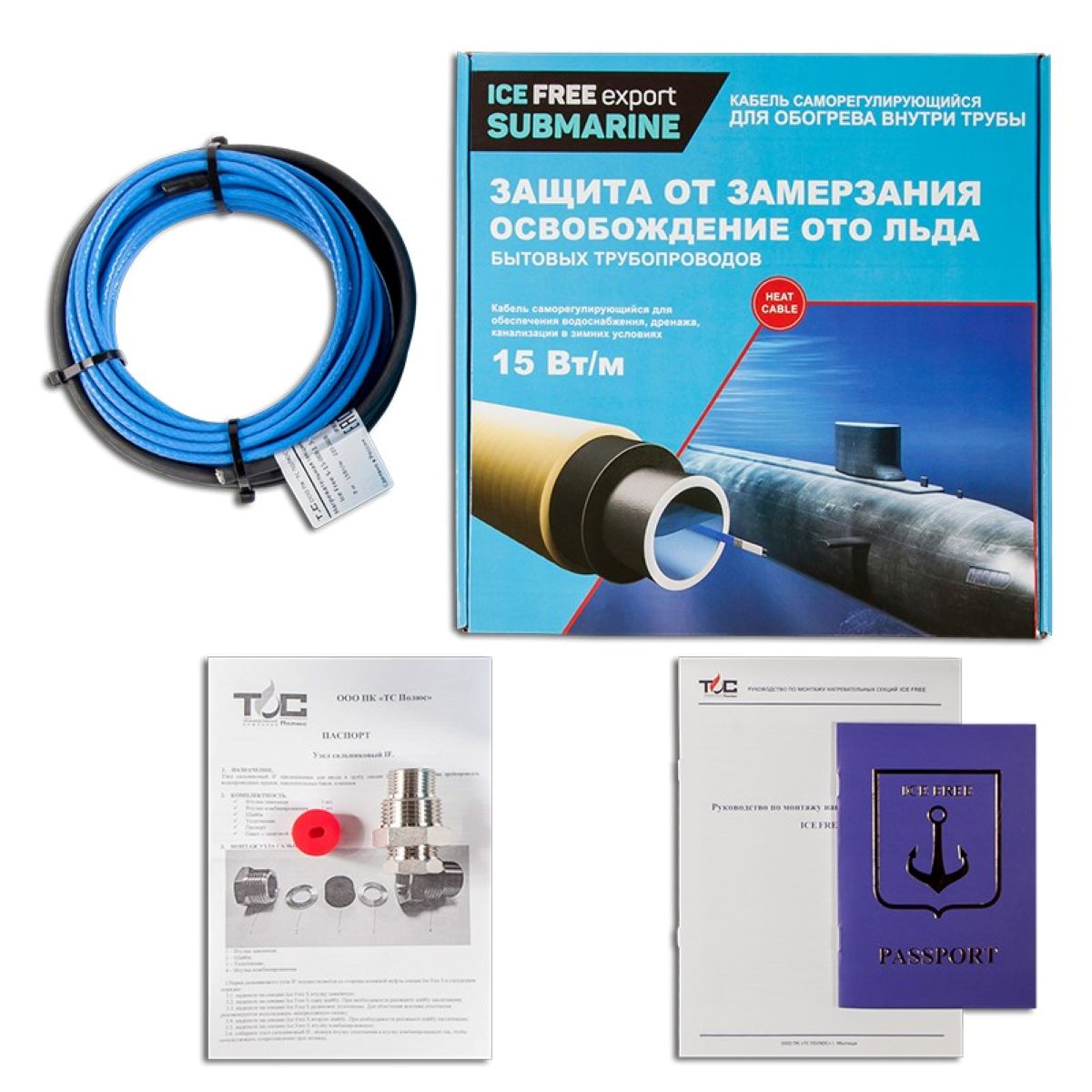 

Греющий кабель в трубу Ice Free S 150 Вт 10 м, 4630024500543, Греющий кабель в трубу