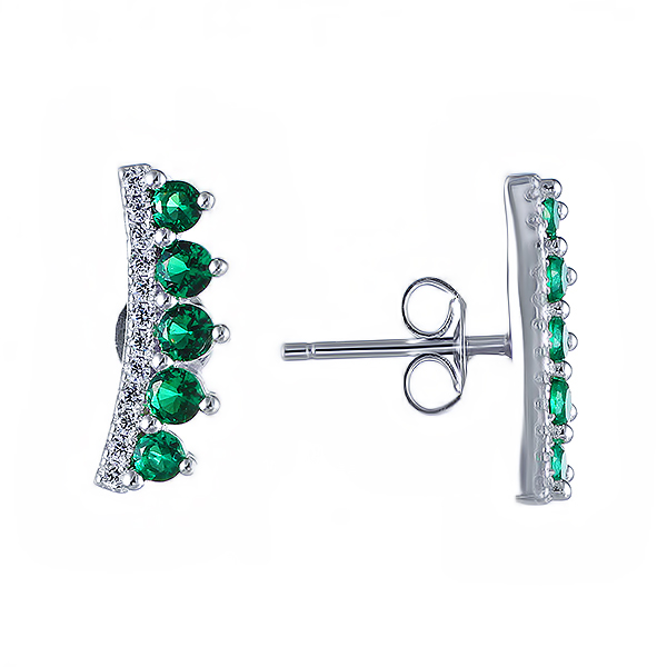 

Серьги клаймберы из серебра с фианитом Element47 E-H0837_SR_002_WG, E-H0837_SR_002_WG