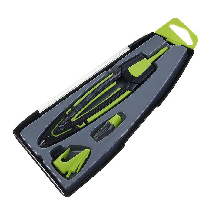 Calligrata Циркуль металлический/пластиковый в пластиковом пенале с запасными грифелями