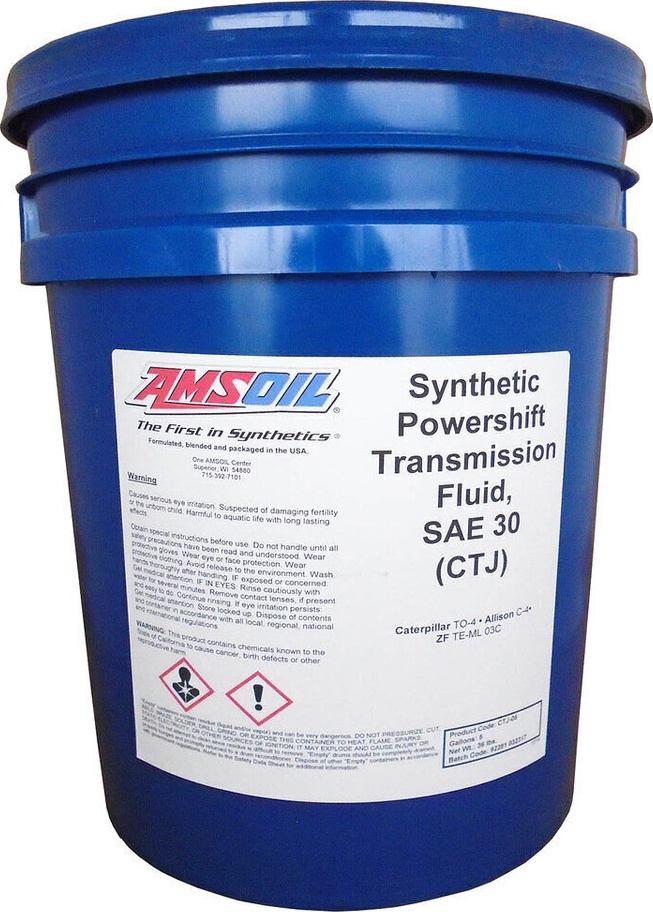 фото Трансмиссионное масло amsoil synthetic powershift transmission fluid sae 30w (18,9л)*