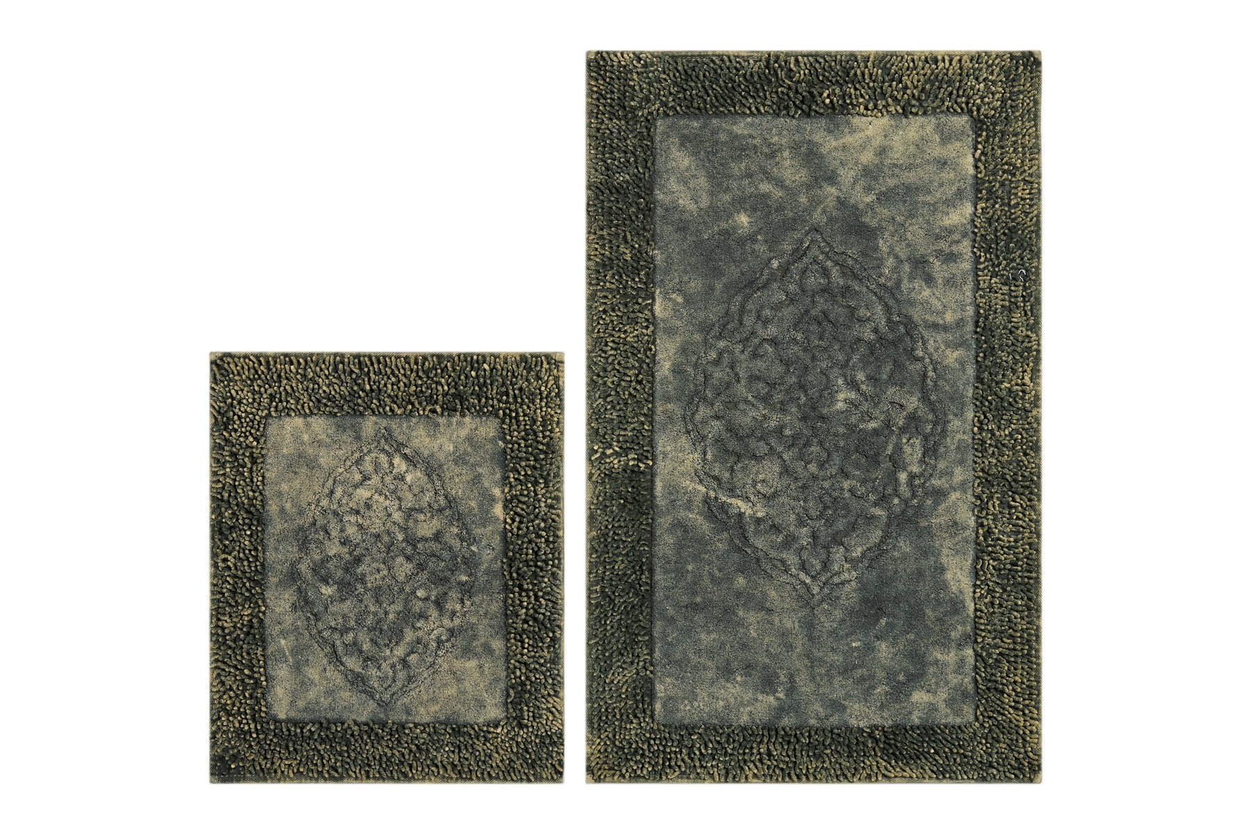 фото Набор ковриков (2шт): 60x100, 50x60 см; alanur, зеленый, ворс, 8688377629554