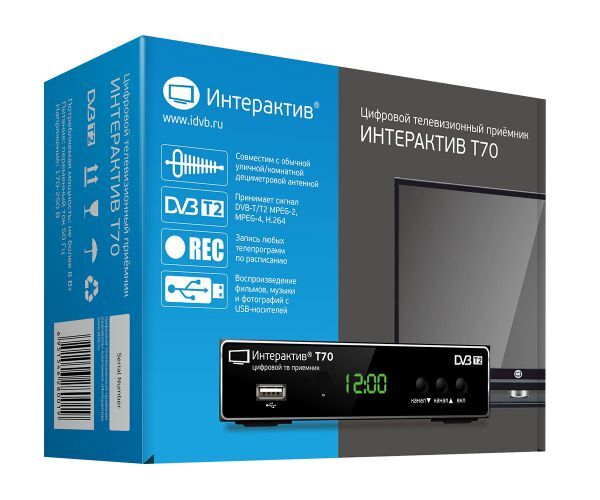 

DVB-T2 приставка Интерактив DVB-T70, DVB-T70