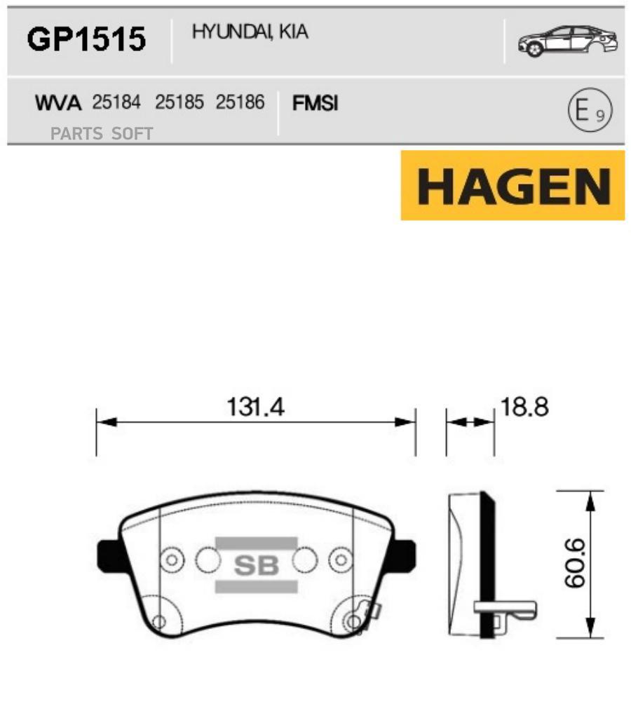 

Тормозные колодки Sangsin brake GP1515