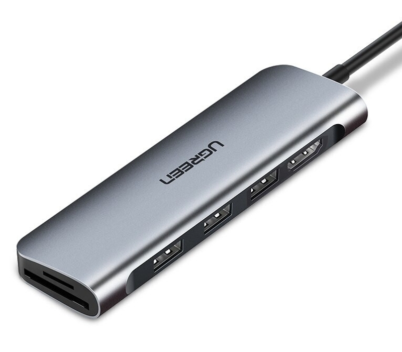 

Адаптер Ugreen USB-C HUB 6 в 1 (модель 70410), 70410