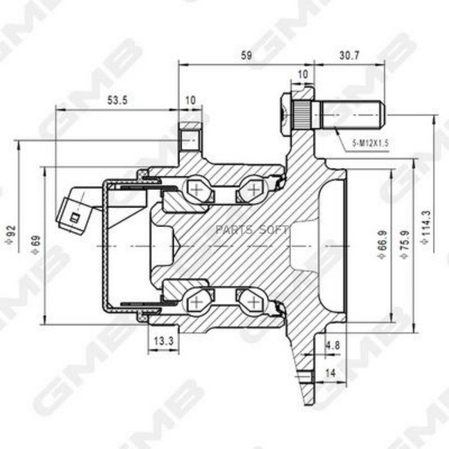 

Ступица Колеса Заднего GMB GH35210A