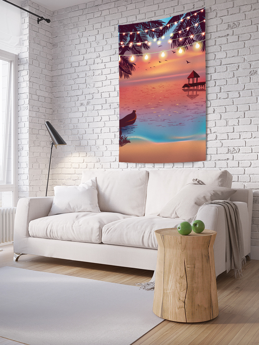 

Вертикальное фотопанно на стену JoyArty Иллюминация на пляже 150x200 см, Иллюминация на пляже