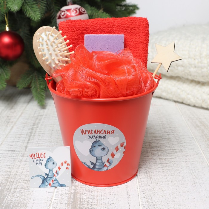 

Набор подарочный Этель Исполнения желаний 9925577 полотенце и аксессуары, Красный