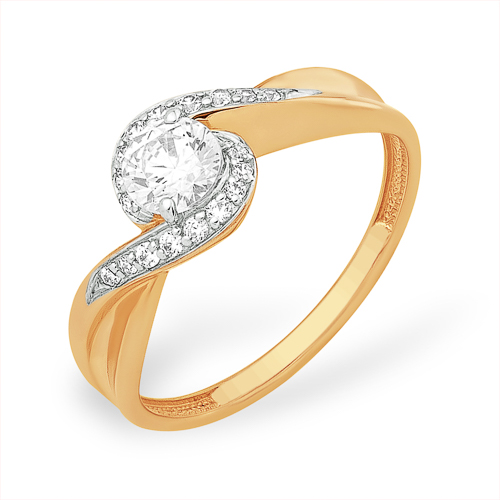 

Кольцо из желтого золота с фианитом р. 19 Яхонт Ювелирный 147913, 147913