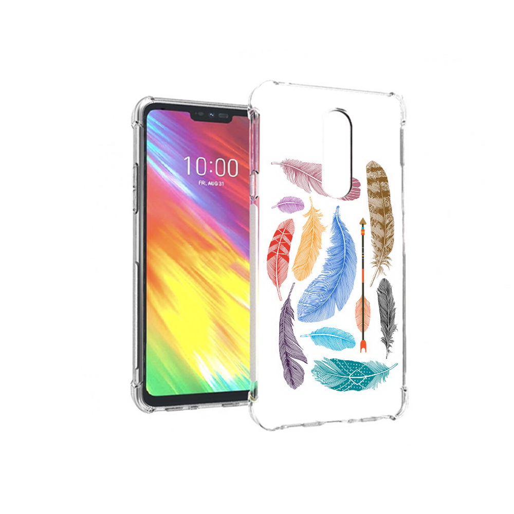 

Чехол MyPads Tocco для LG G7 разноцветные перья (PT124618.72.572), Прозрачный, Tocco