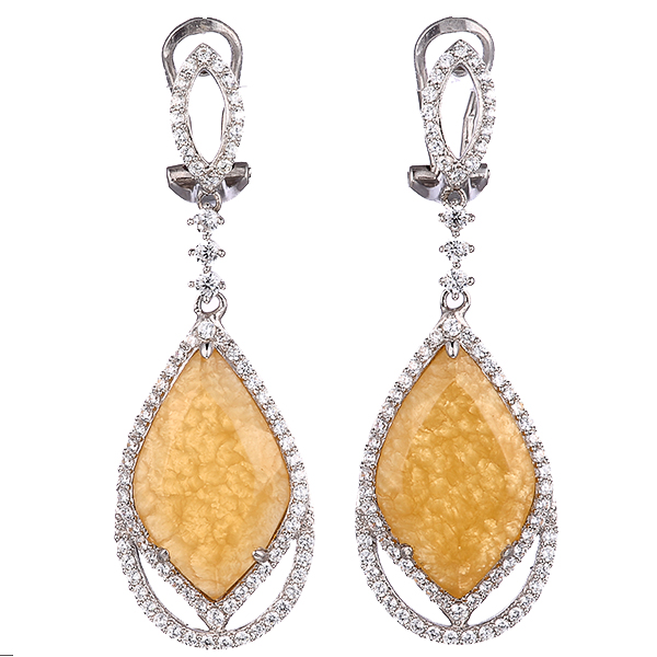 

Серьги подвески из серебра с кальцитом/фианитом Element47 EE016928-X_SR_KL_YG, EE016928-X_SR_KL_YG