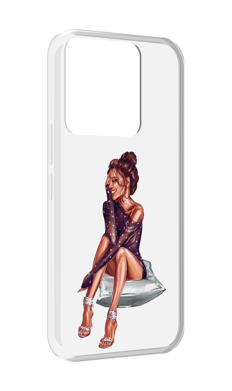 

Чехол MyPads Девушка-на-подушке женский для Tecno Spark Go 2022 / Tecno Spark 8C, Прозрачный, Tocco