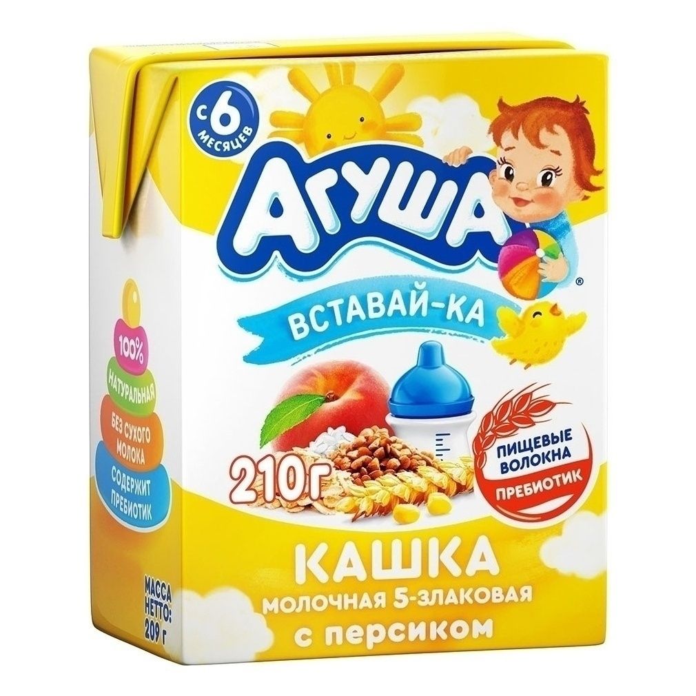 Каша Агуша персик/злаки 2,5% 200 мл